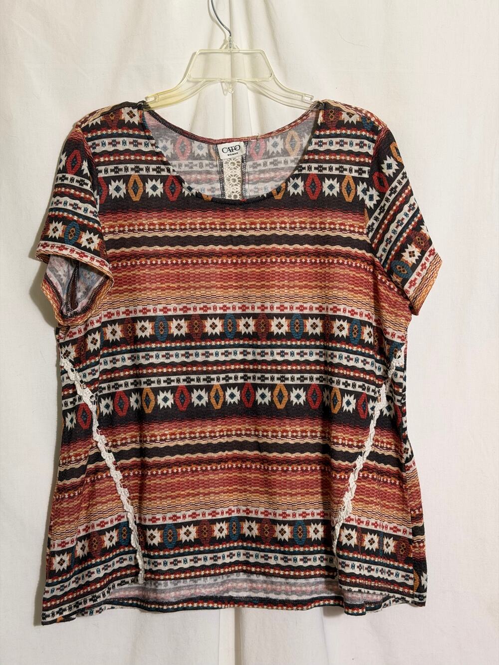 Cato Southwestern Aztec Print Top Womens Plus Size XL